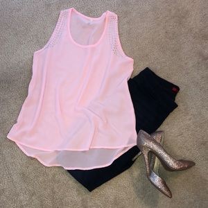 NWOT Sheer light pink flowy tank top